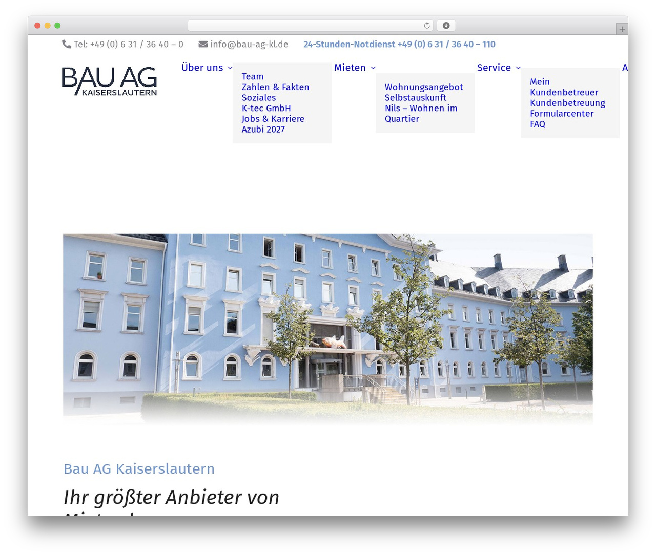 Theme WordPress Uncode - bau-ag-kl.de