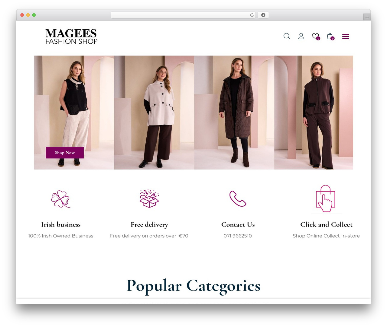 Total theme WordPress - mageesfashionshop.ie