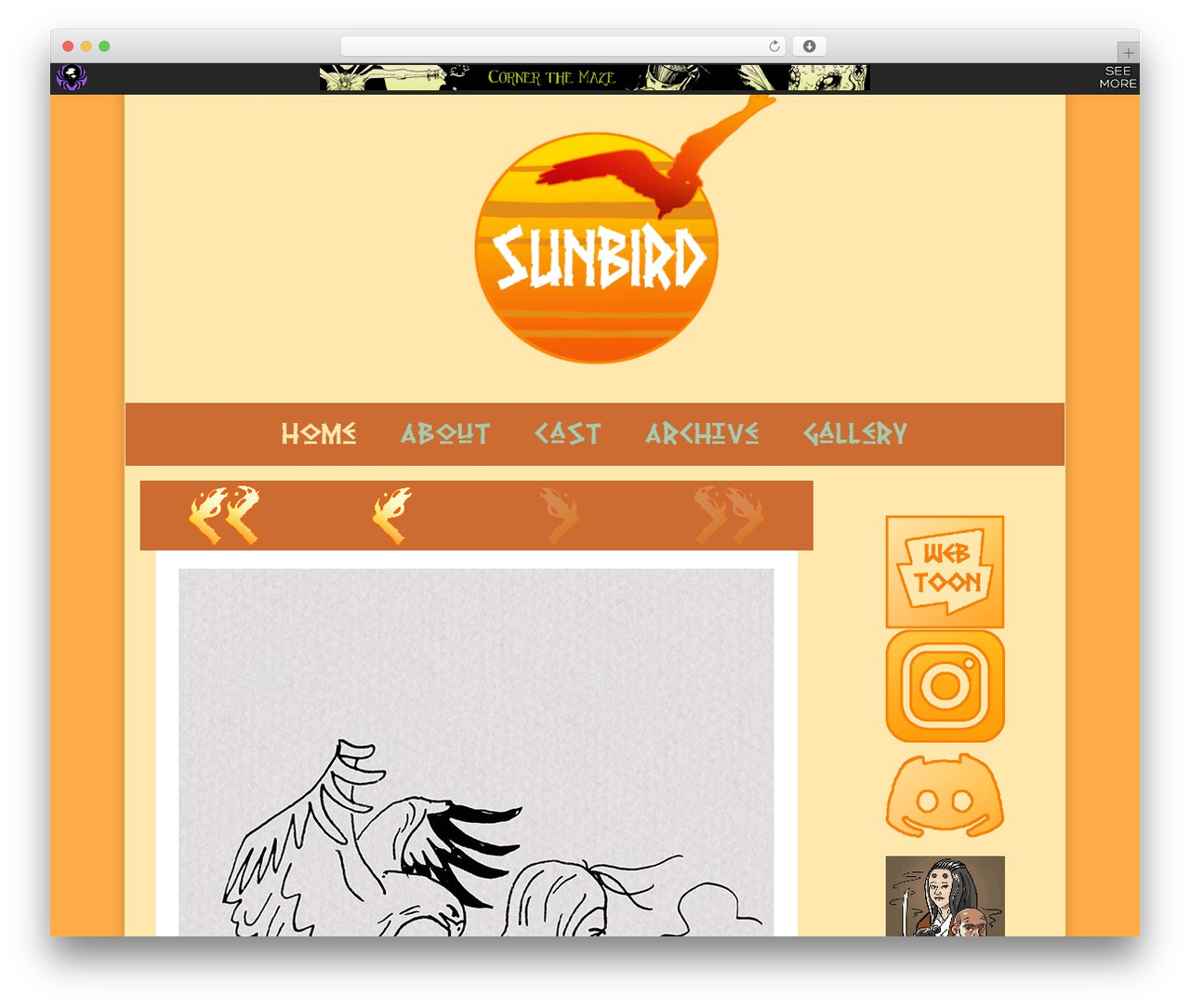 WordPress theme Inkblot - sunbirdcomic.com