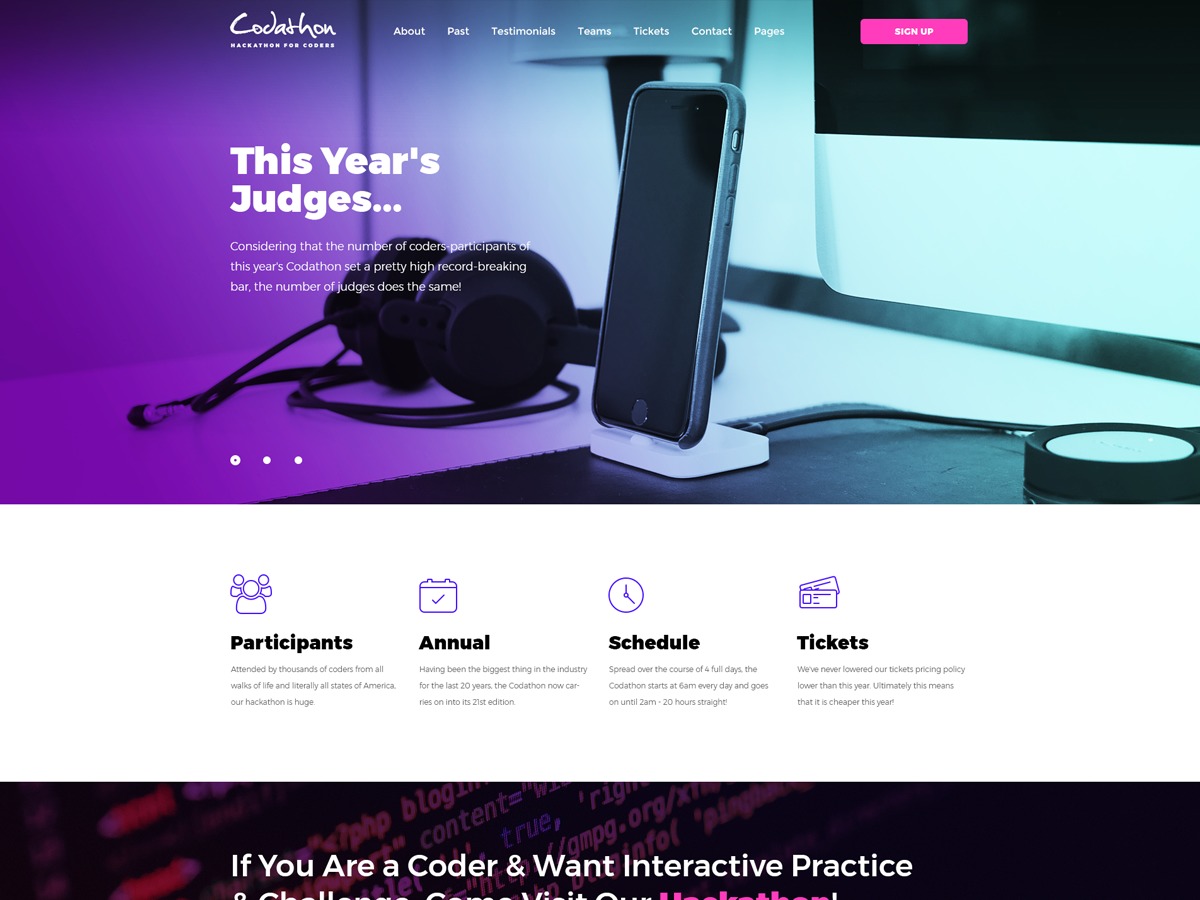 Codathon WordPress theme by Jetimpex