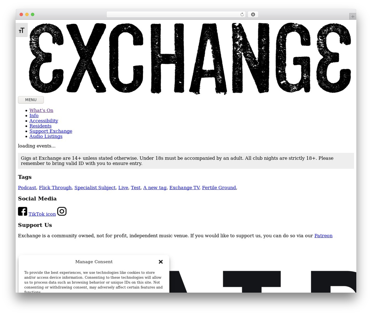 Exchange WordPress theme - exchangebristol.com