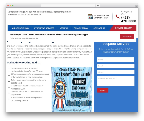 WordPress theme Airtech - springdaleair.com