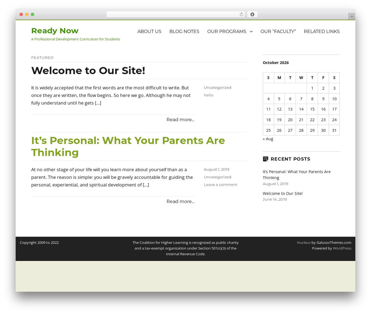 Nucleus WordPress theme - 21extracredits.org