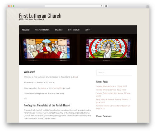 Church WordPress website theme - firstlutheranri.org