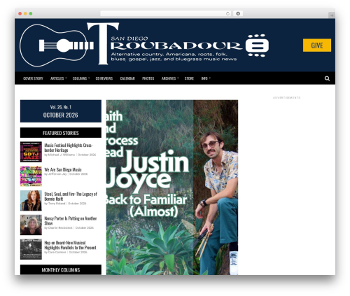 Theia post slider WordPress plugin - sandiegotroubadour.com
