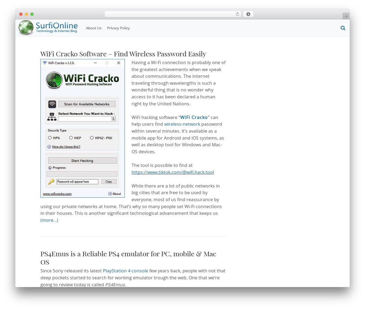 Gently theme WordPress - surfionline.com