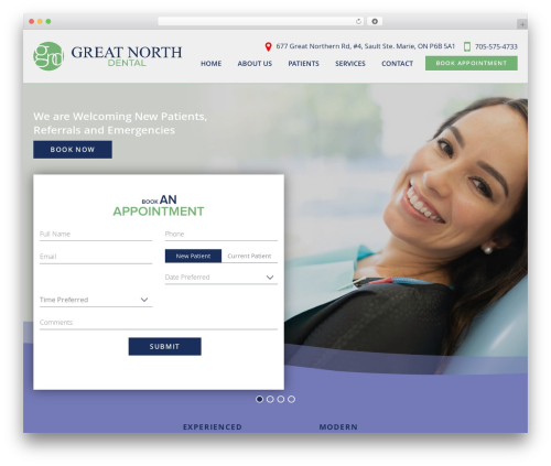 theme19 WordPress theme - greatnorthdental.com