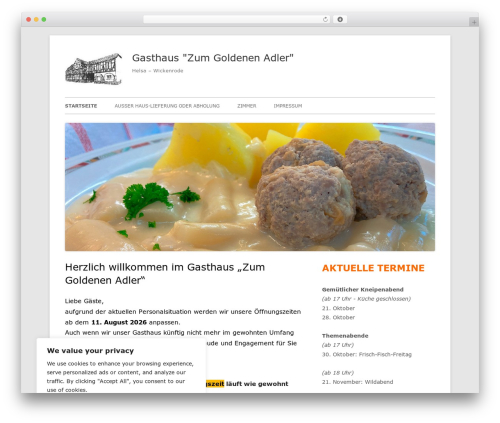 Tiny Framework best free WordPress theme - zum-goldenen-adler.de
