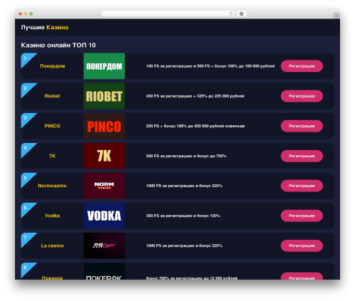 Casinos WordPress plugin - bsl-clan.ru