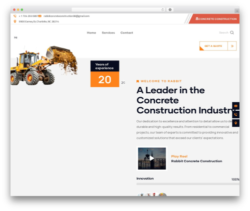 Constix WordPress theme - rabbitconcrete.com
