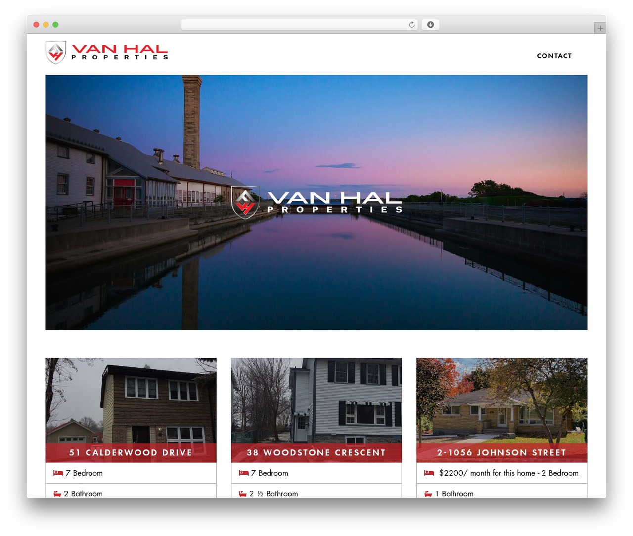 Van Hal Group WordPress page theme - vanhalproperties.ca