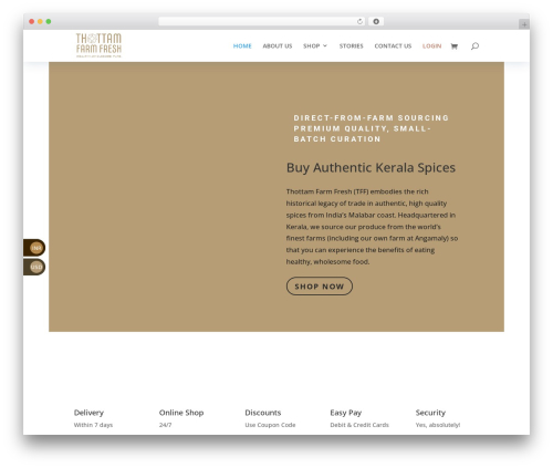 Divi theme WordPress - thottamfarmfresh.com
