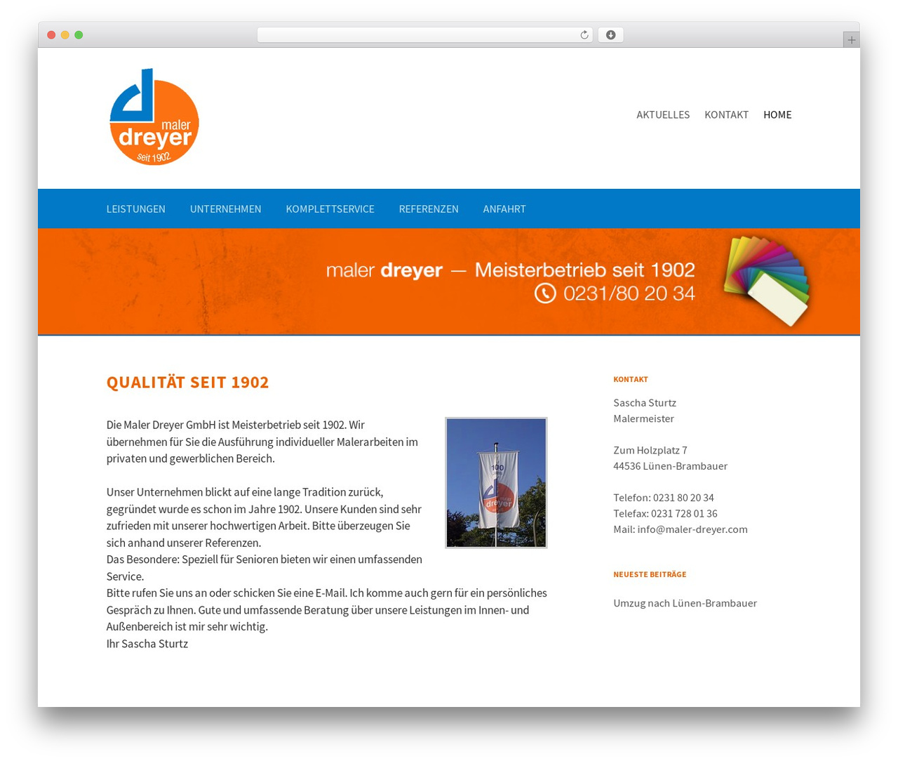 First WordPress theme - maler-dreyer.com