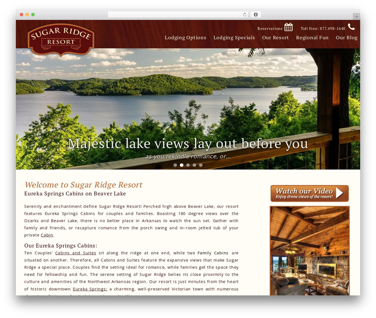 Hudson Redux WordPress page theme - sugarridgeresort.com
