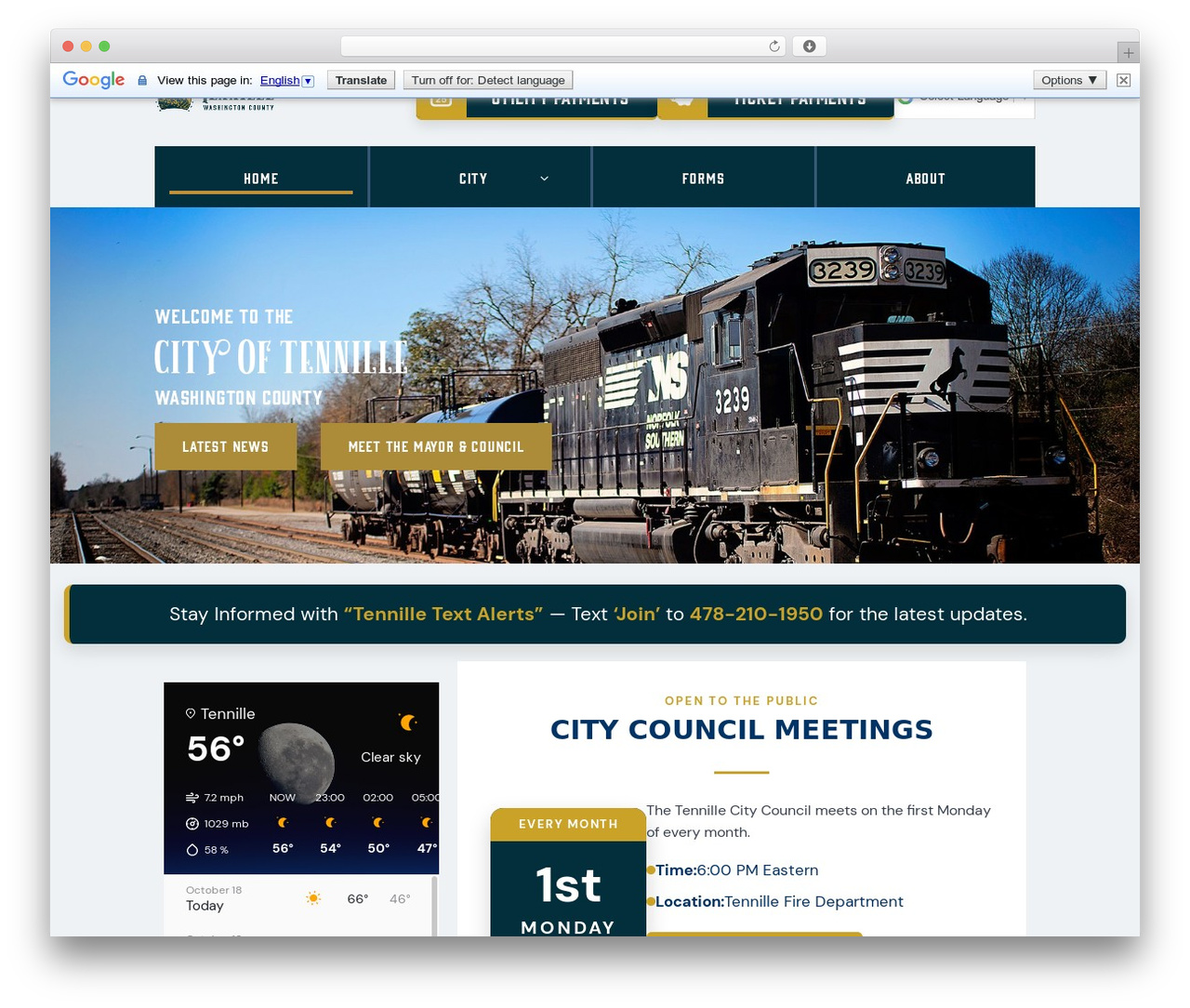 CoTenn WordPress theme - tennille-ga.gov