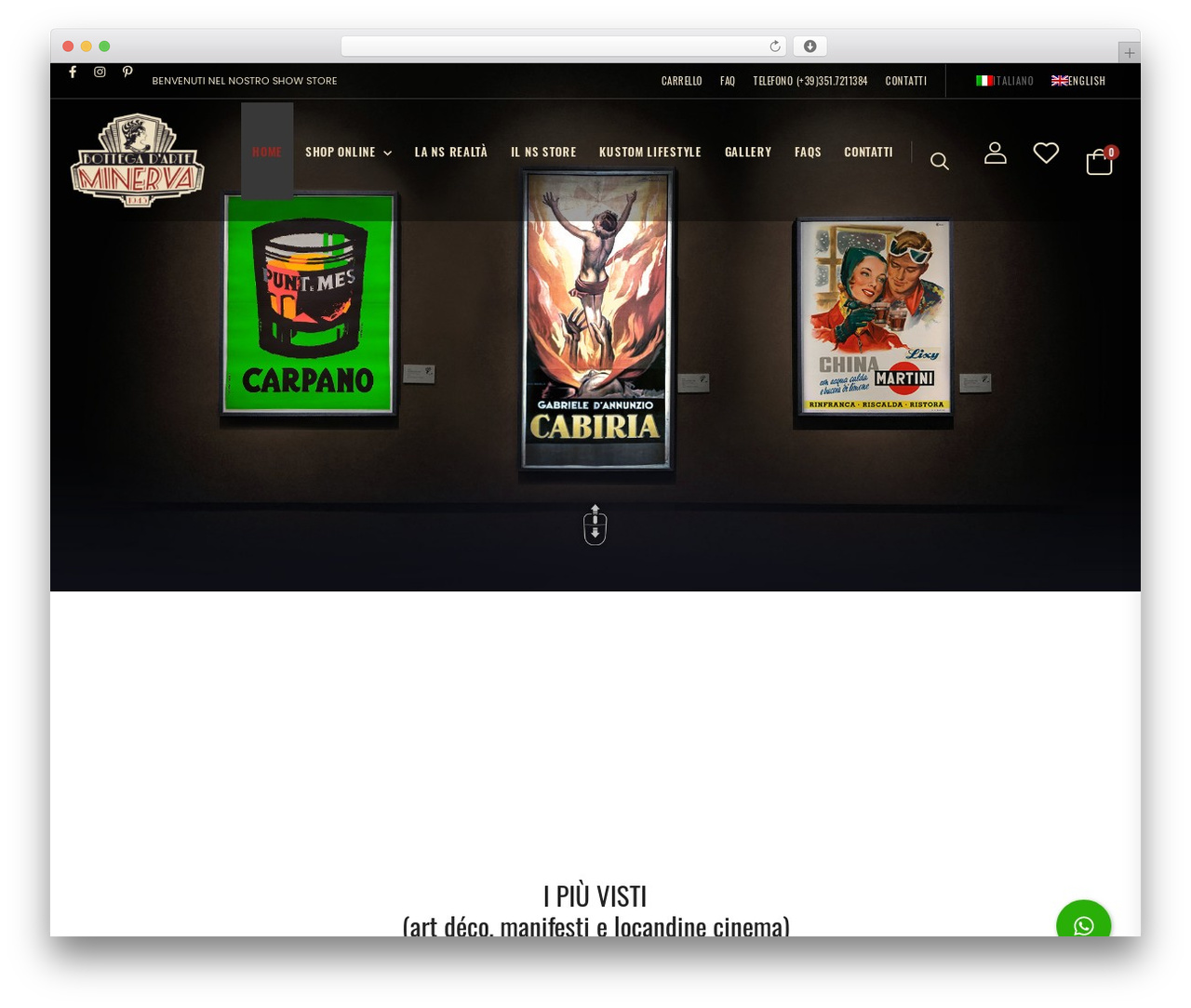 Riode WordPress theme - bottegadarteminerva.it