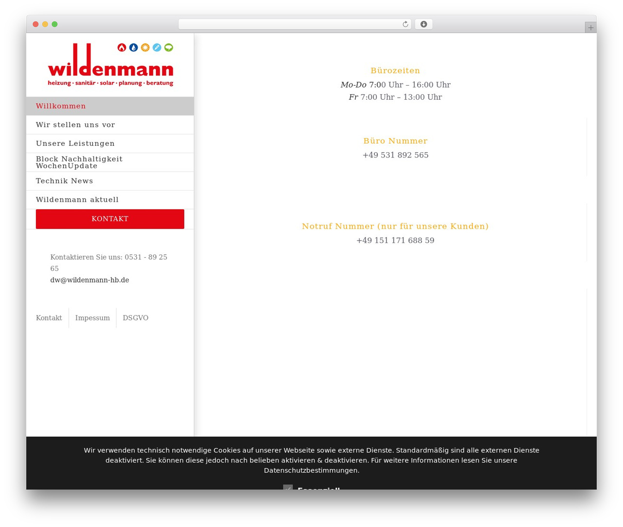 Avada WordPress theme - wildenmann-hb.de