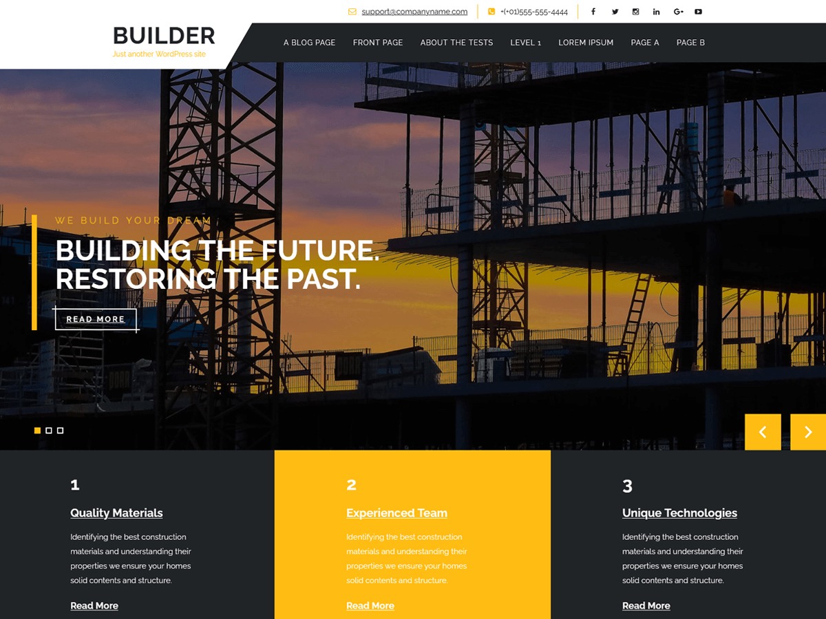 Builders Lite WordPress ecommerce theme by Alexathemes