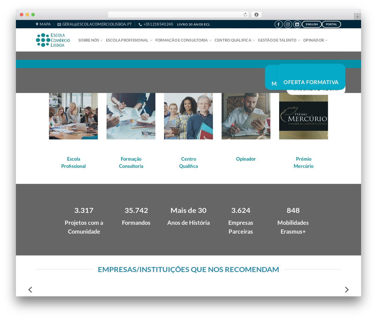 Flatsome WordPress theme - escolacomerciolisboa.pt
