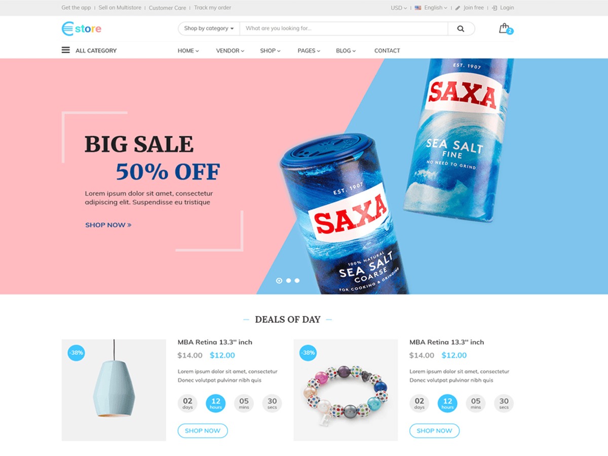 Multistore WordPress ecommerce theme by netbaseteam