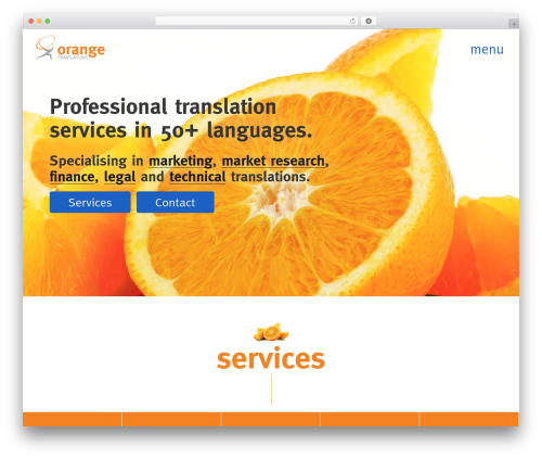 Orange WordPress page template - orangetranslations.com