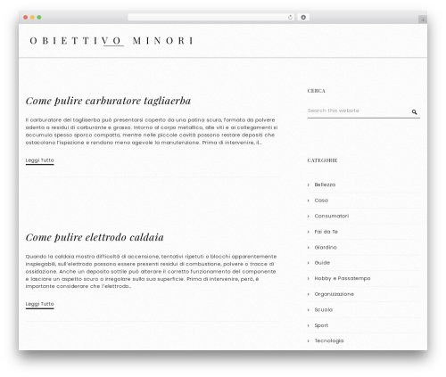 Slush Pro theme WordPress - obiettivominori.it