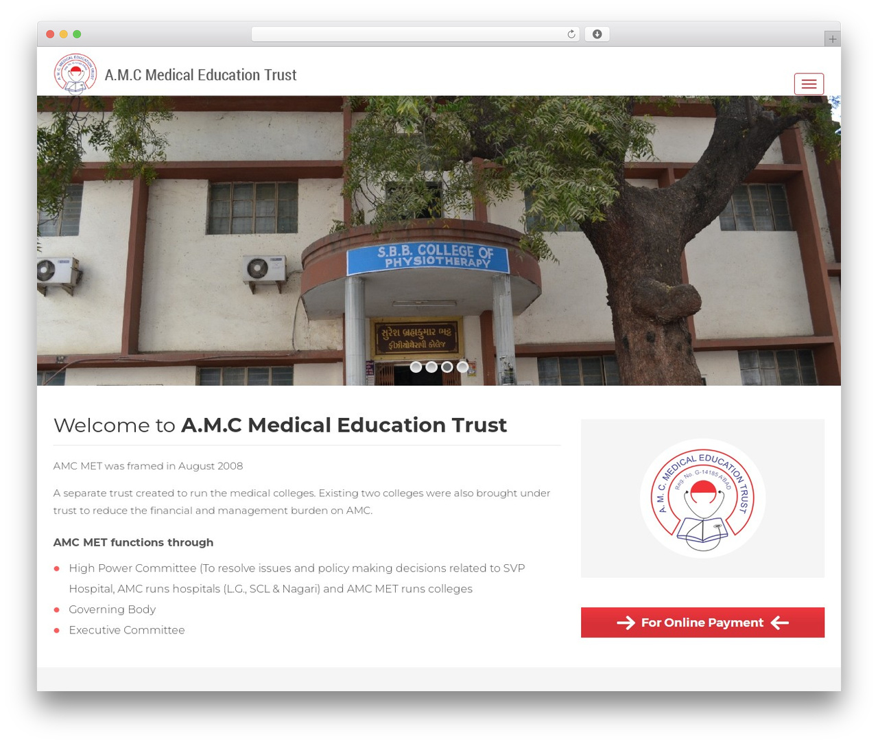 WordPress theme Bootstrap Basic - amcmet.org
