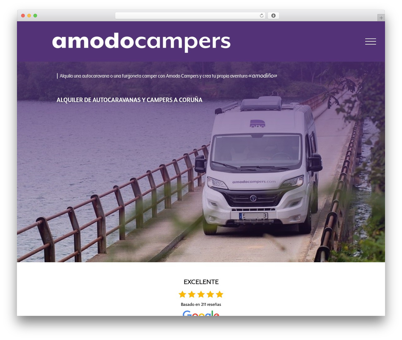 WordPress theme Avada - amodocampers.com