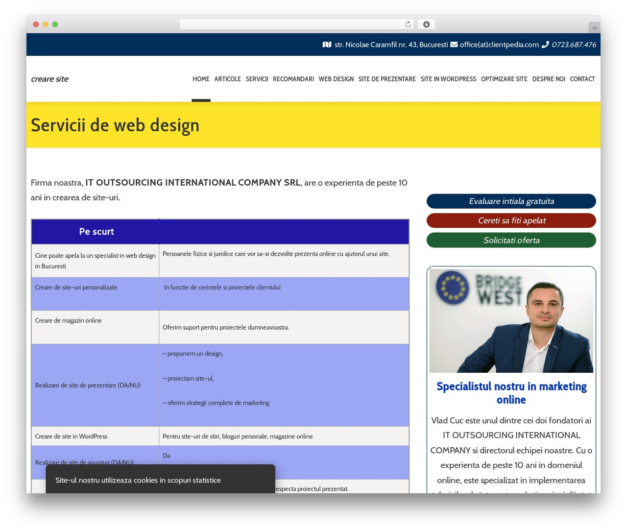 WordPress website theme Total Plus - creare-site.co