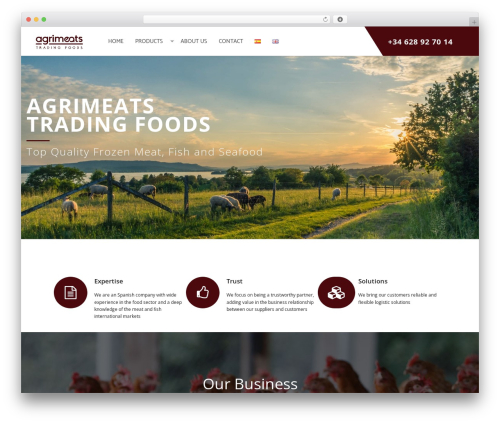Farm WordPress theme design - agrimeats.com