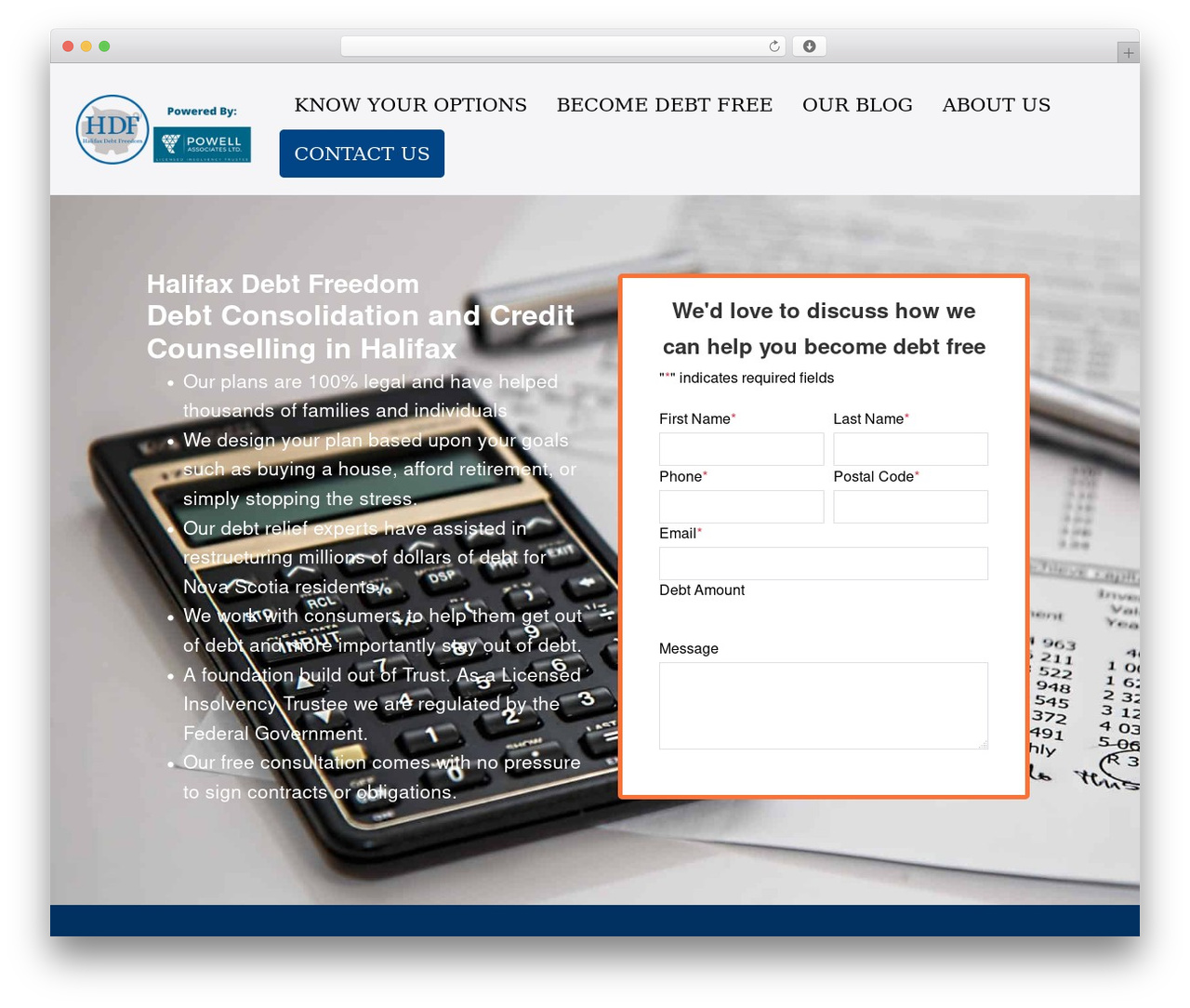 Page Builder Framework theme WordPress - www.halifaxdebtfreedom.ca