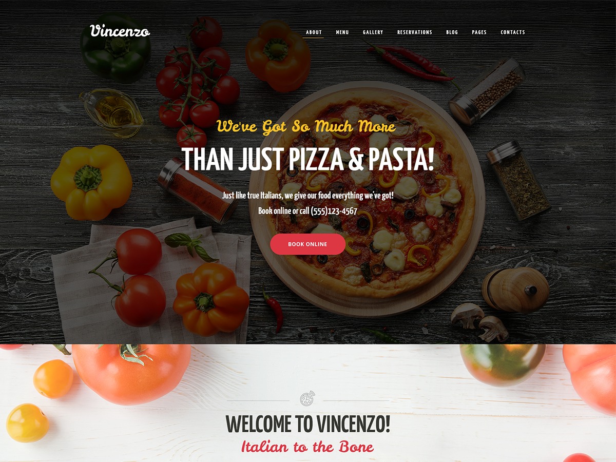 Сайт пиццерии на вордпресс шаблон