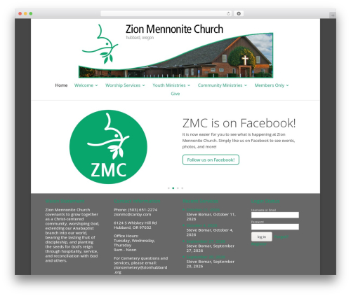 Church pack WordPress plugin - zionmennoniteoregon.org