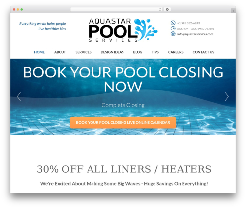 Pool Services theme WordPress - aquastarservices.com