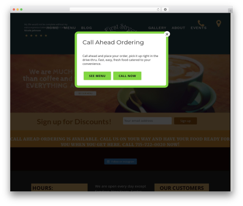 Qode restaurant WordPress plugin - firststreetcoffeestation.com