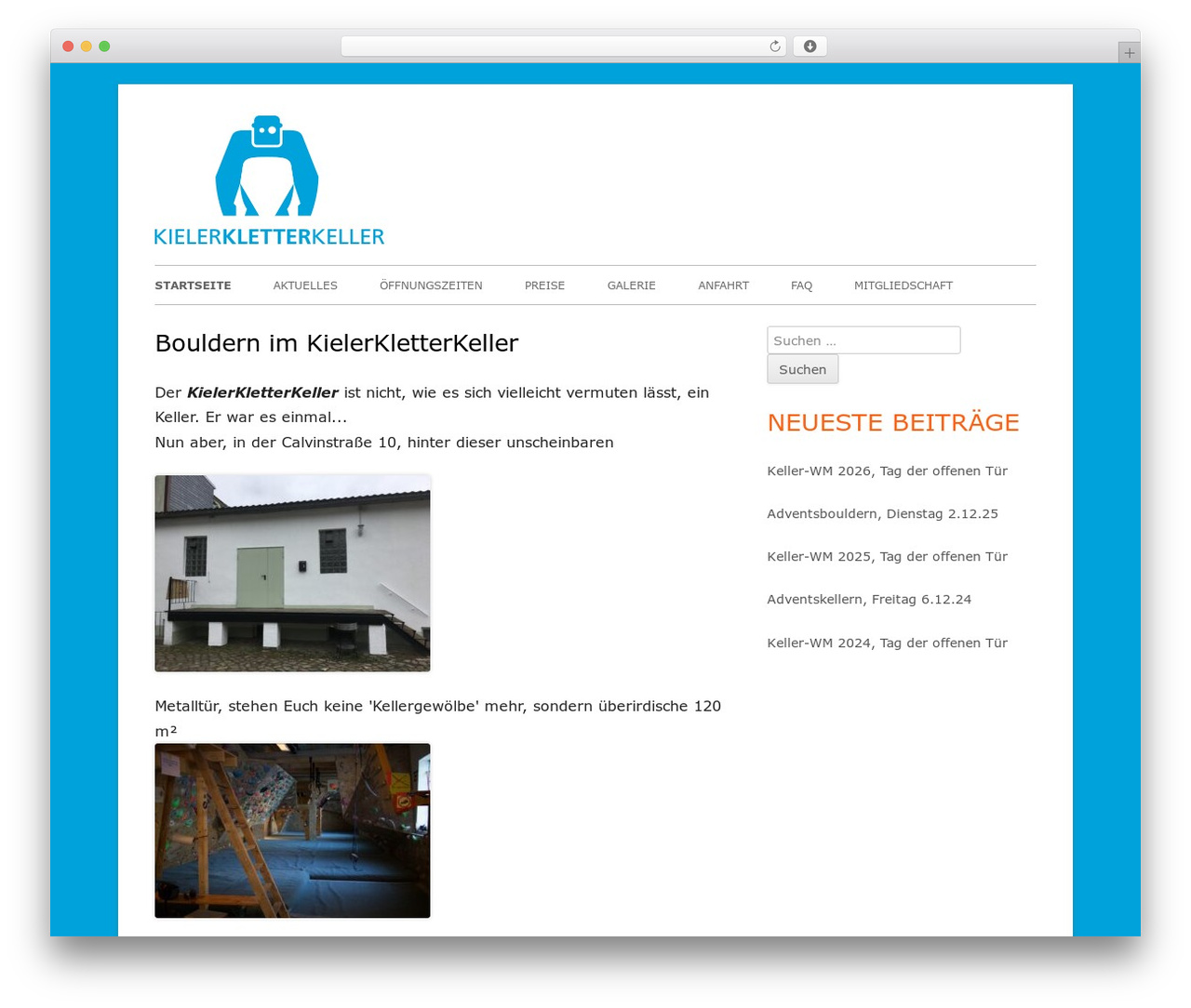 Tiny Framework WordPress theme - kielerkletterkeller.de