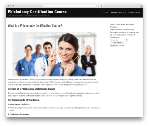 Physique WordPress theme design - phlebotomycertificationcourse.net