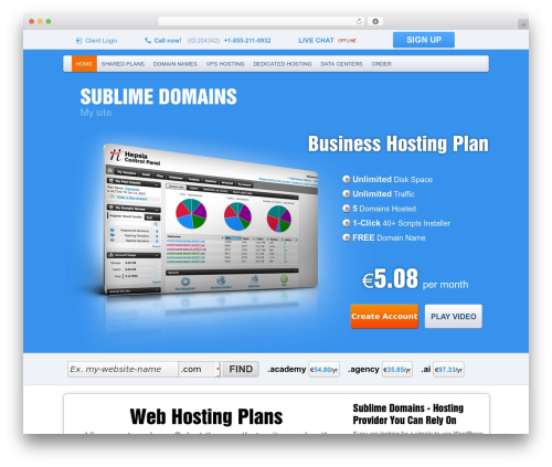 FeatureHosting WordPress theme - sublimedomains.net