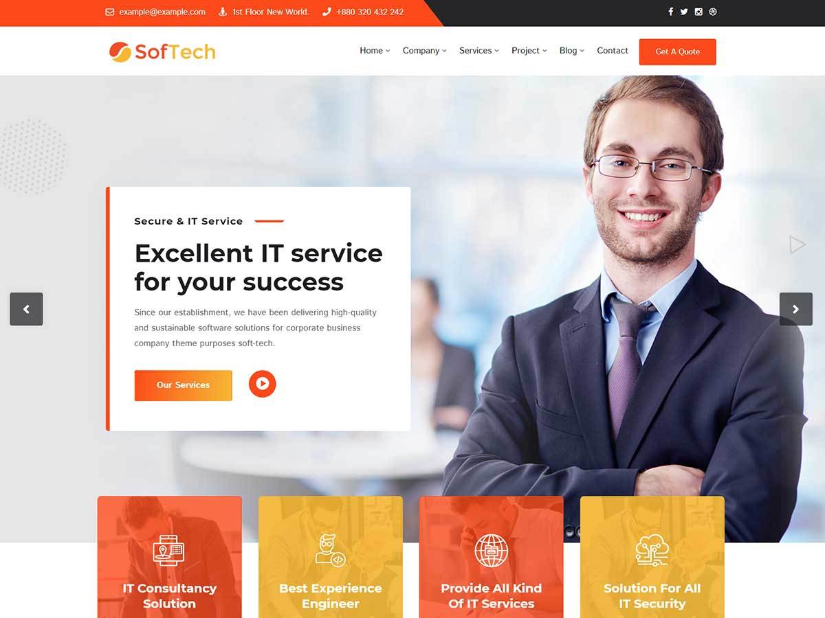 Softech WordPress theme design by DreamIT
