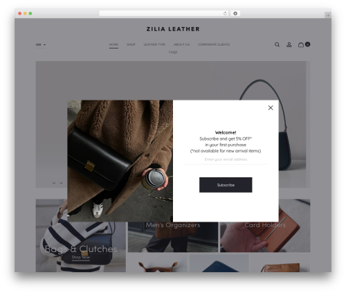 WordPress theme Sober - zilialeather.com