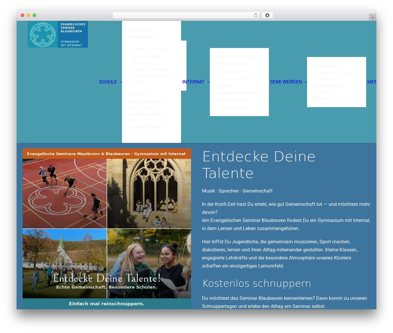 Uncode premium WordPress theme - seminar-blaubeuren.de