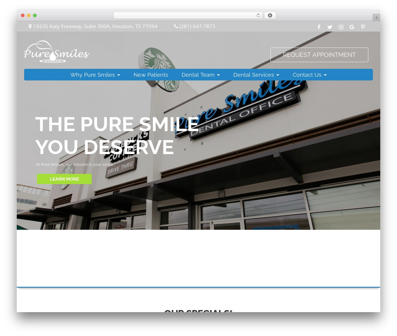 WordPress theme puresmiles - puresmilesdds.com
