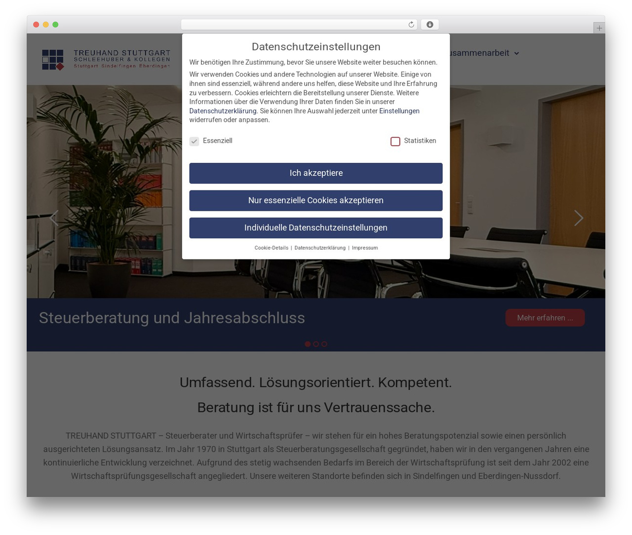 Exponent WordPress theme - www.treuhand-stuttgart.de