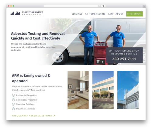 Asbestos Project Management Theme theme WordPress by Idea