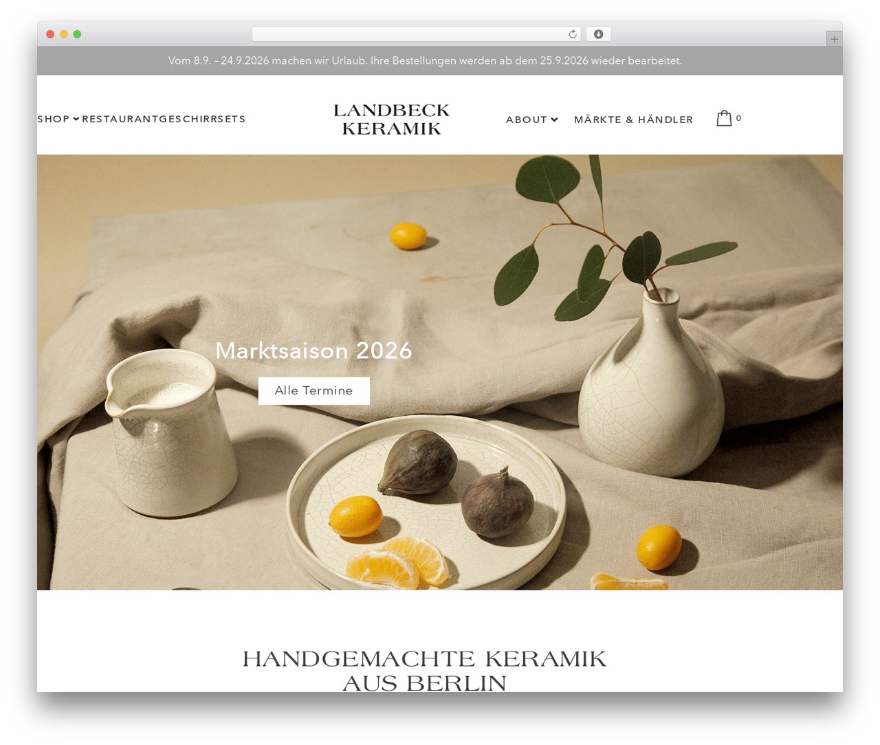 JupiterX WordPress store theme - landbeck-keramik.de
