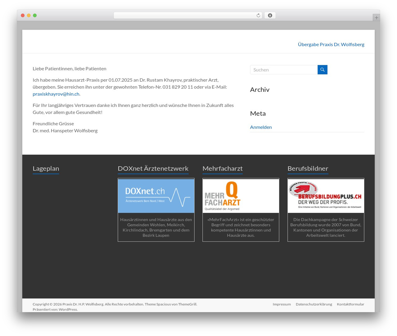 WordPress theme Spacious - www.dr-wolfisberg.ch WordPress theme Spacious - www.dr-wolfisberg.ch