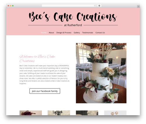 Divi theme WordPress - becscakecreations.com.au