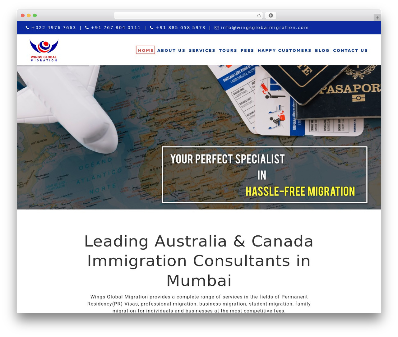 GBIM theme WordPress - wingsglobalmigration.com
