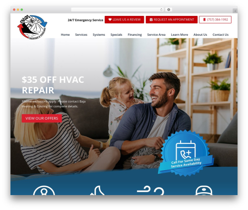 Theme WordPress Divi - bajaheatingandcooling.com