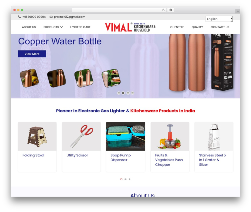 WordPress theme Vimal Kitchen - vimalkitchenware.com